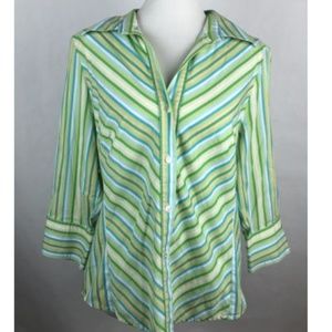 George Stretch Button Front Blouse